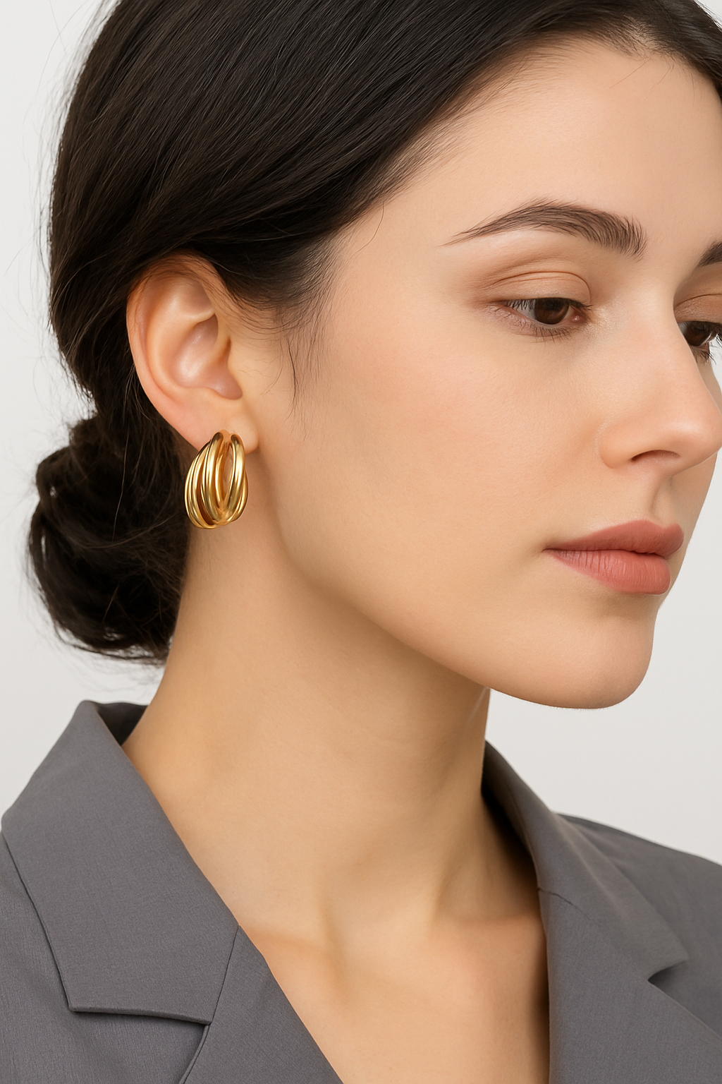 Triple Hoop Design Earrings