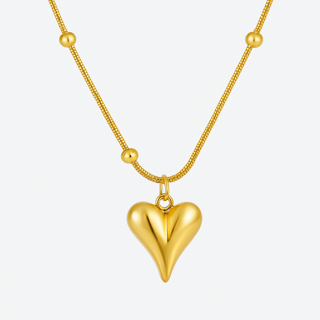 Minimal Heart & Beads Chain