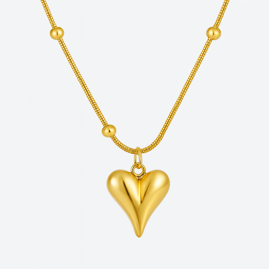 Minimal Heart & Beads Chain
