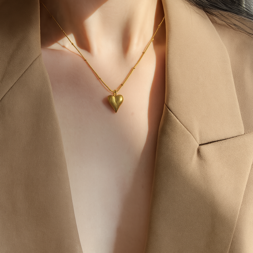 Minimal Heart & Beads Chain
