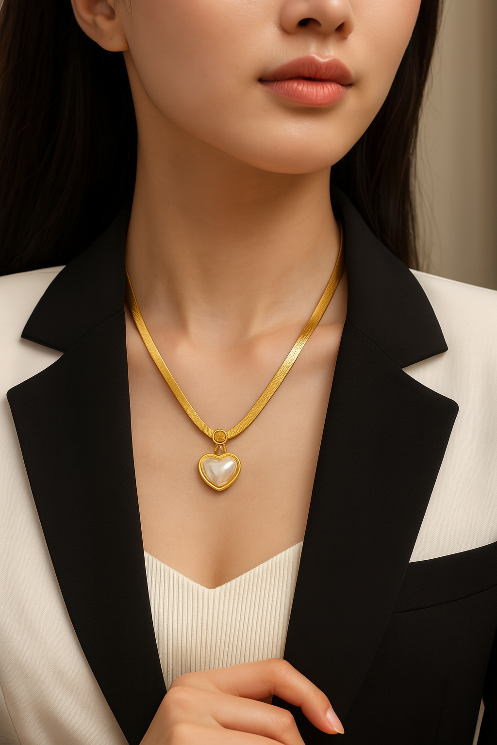 Snake Chain with Heart Pendant