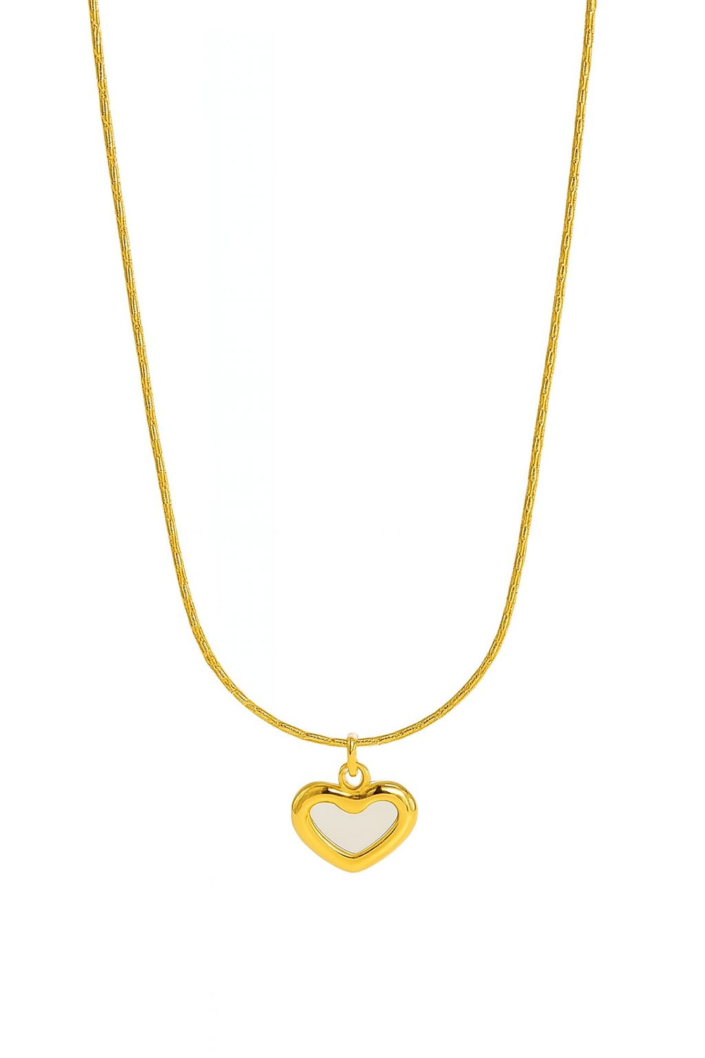 White Enamel Heart Pendant