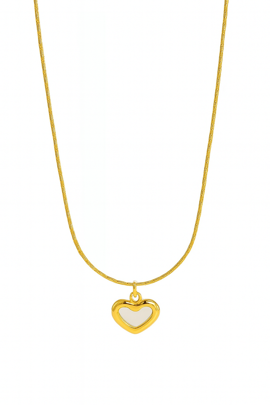 White Enamel Heart Pendant