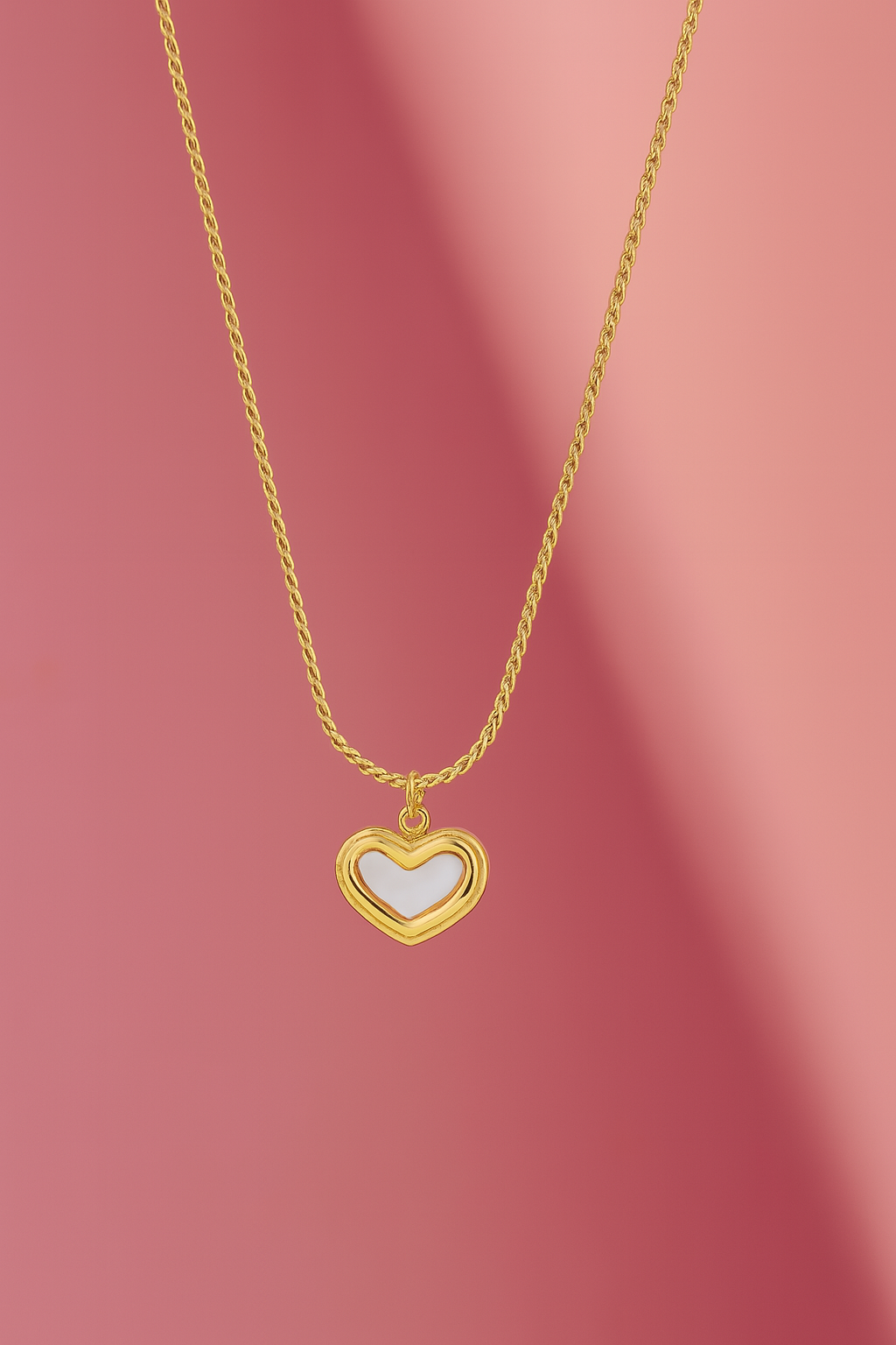 White Enamel Heart Pendant