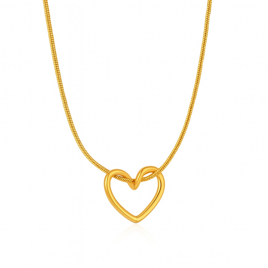 Trendy Heart Hollow Pendant Necklace