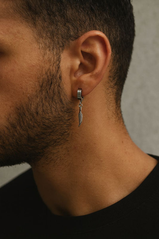Snake Feather Drop Earrings
