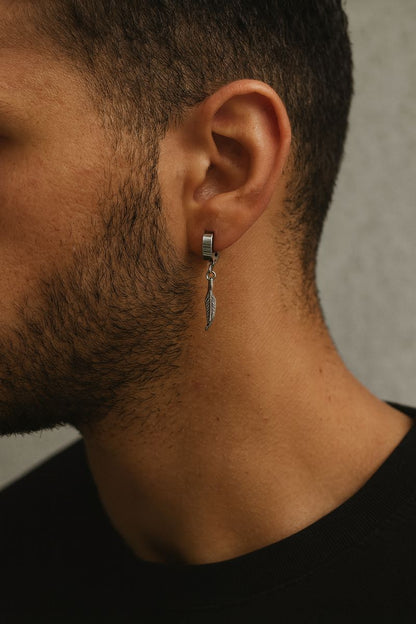 Snake Feather Drop Earrings