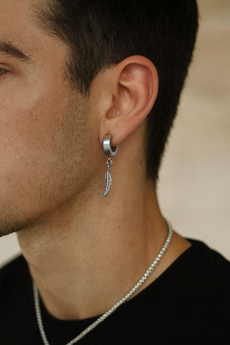 Snake Feather Drop Earrings