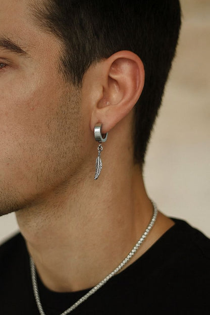 Snake Feather Drop Earrings