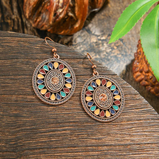 Colorful Oil Drop Earrings – Exquisite Vintage Style for Women