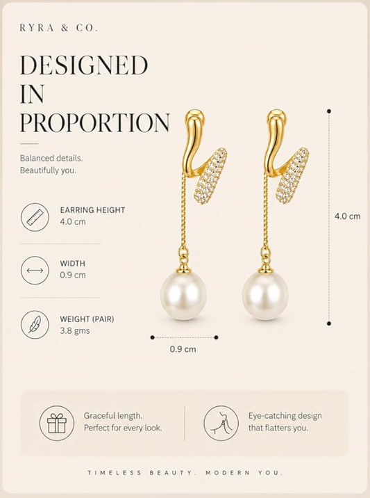 Long Tassel Pearl Earrings