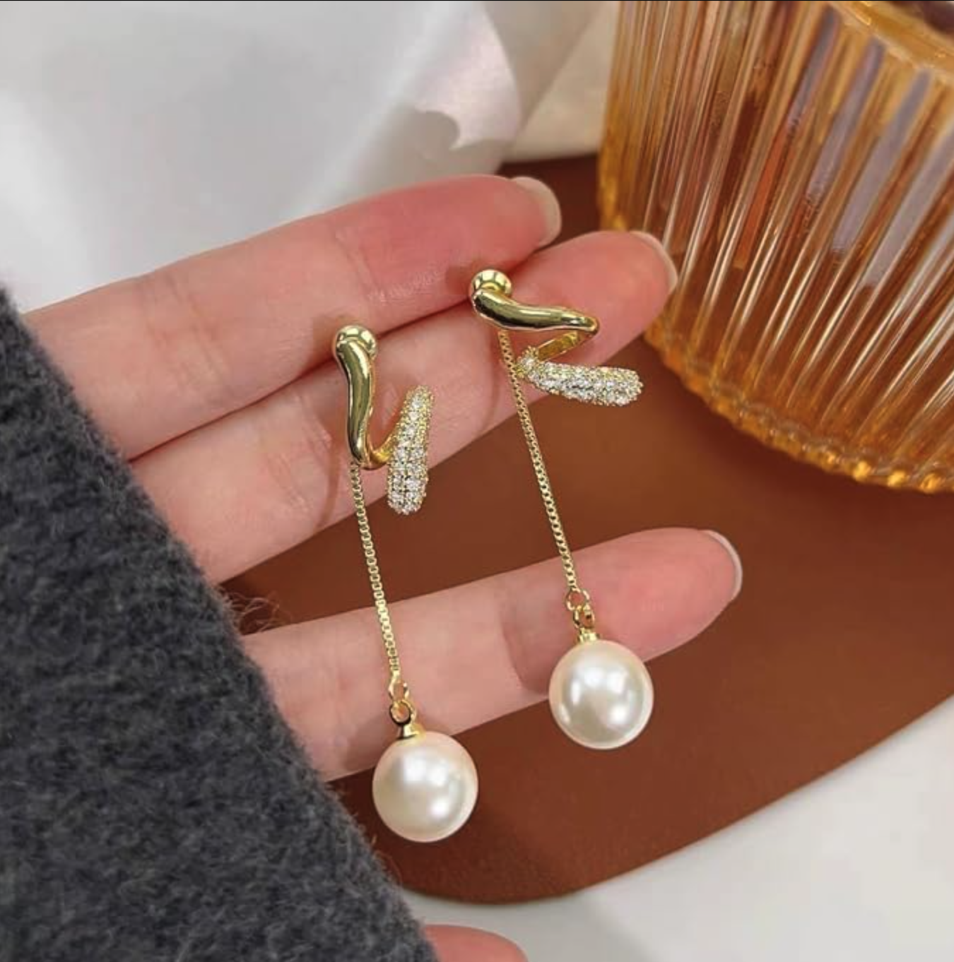 Long Tassel Pearl Earrings