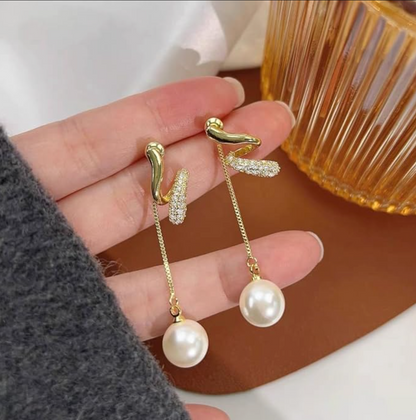 Long Tassel Pearl Earrings