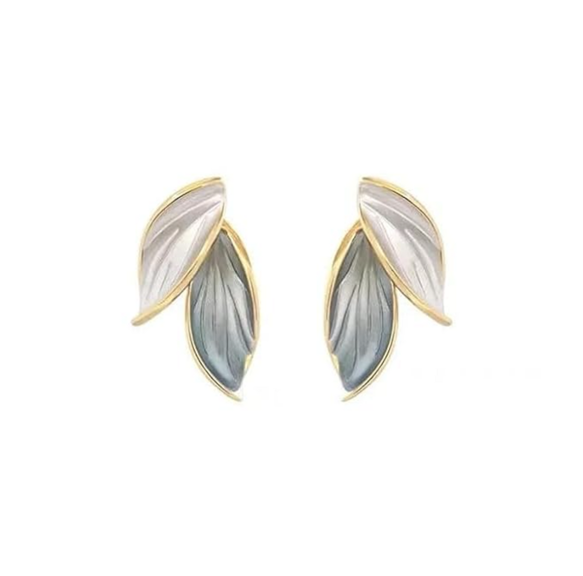 Two-Tone Leaf Design Earrings