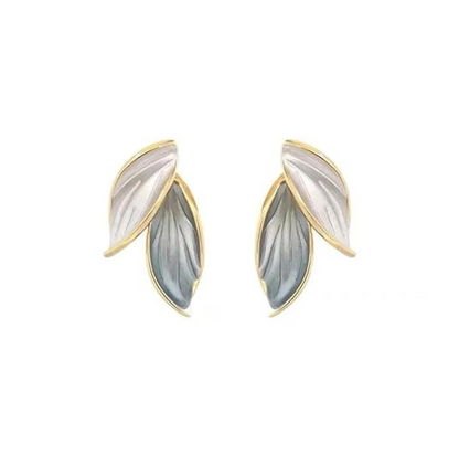 Two-Tone Leaf Design Earrings
