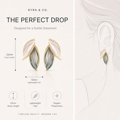Two-Tone Leaf Design Earrings