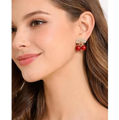 Korean Cherry Drop Earrings