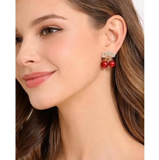 Korean Cherry Drop Earrings