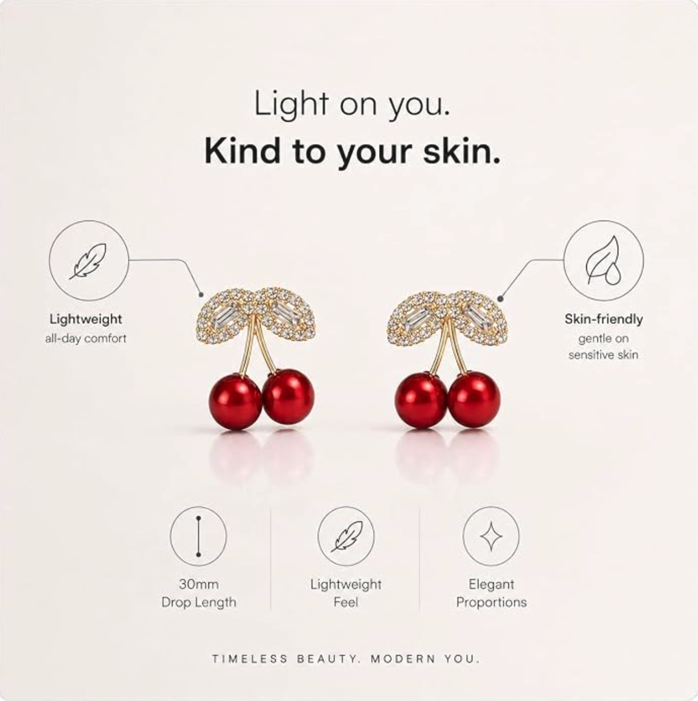 Korean Cherry Drop Earrings
