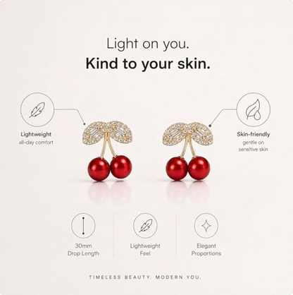 Korean Cherry Drop Earrings