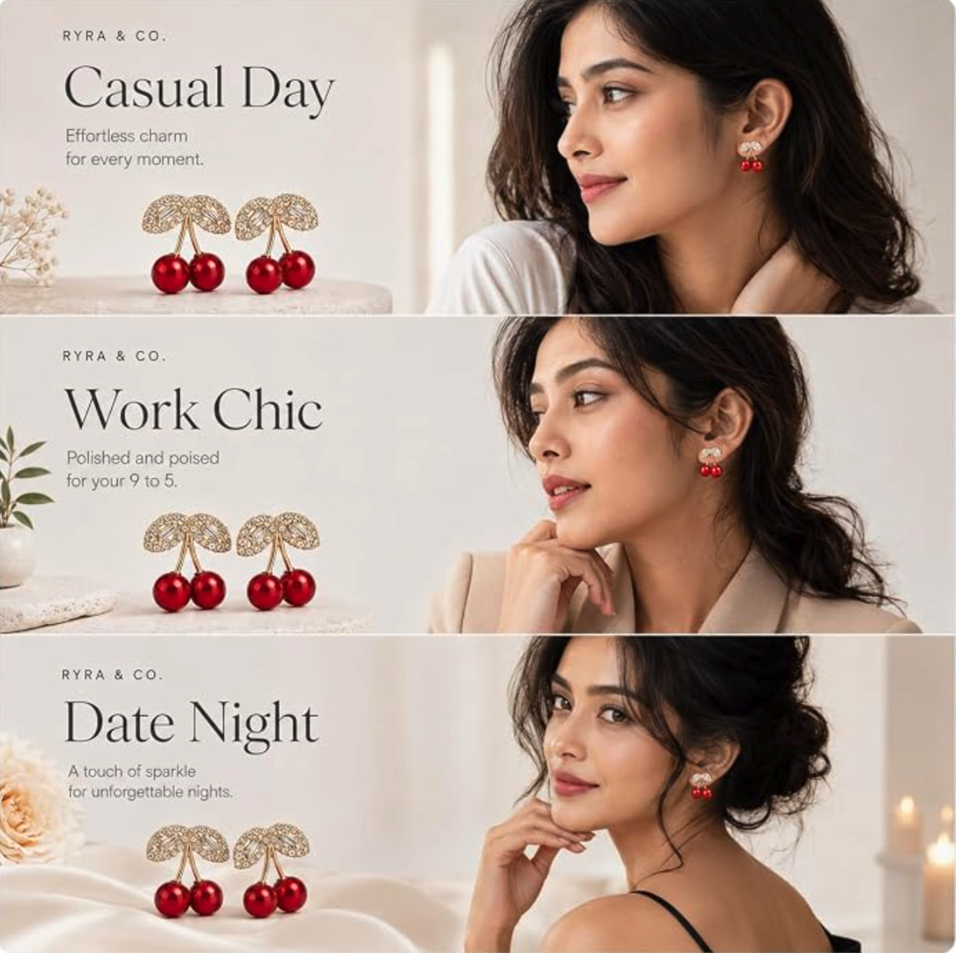 Korean Cherry Drop Earrings