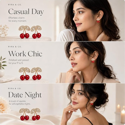 Korean Cherry Drop Earrings