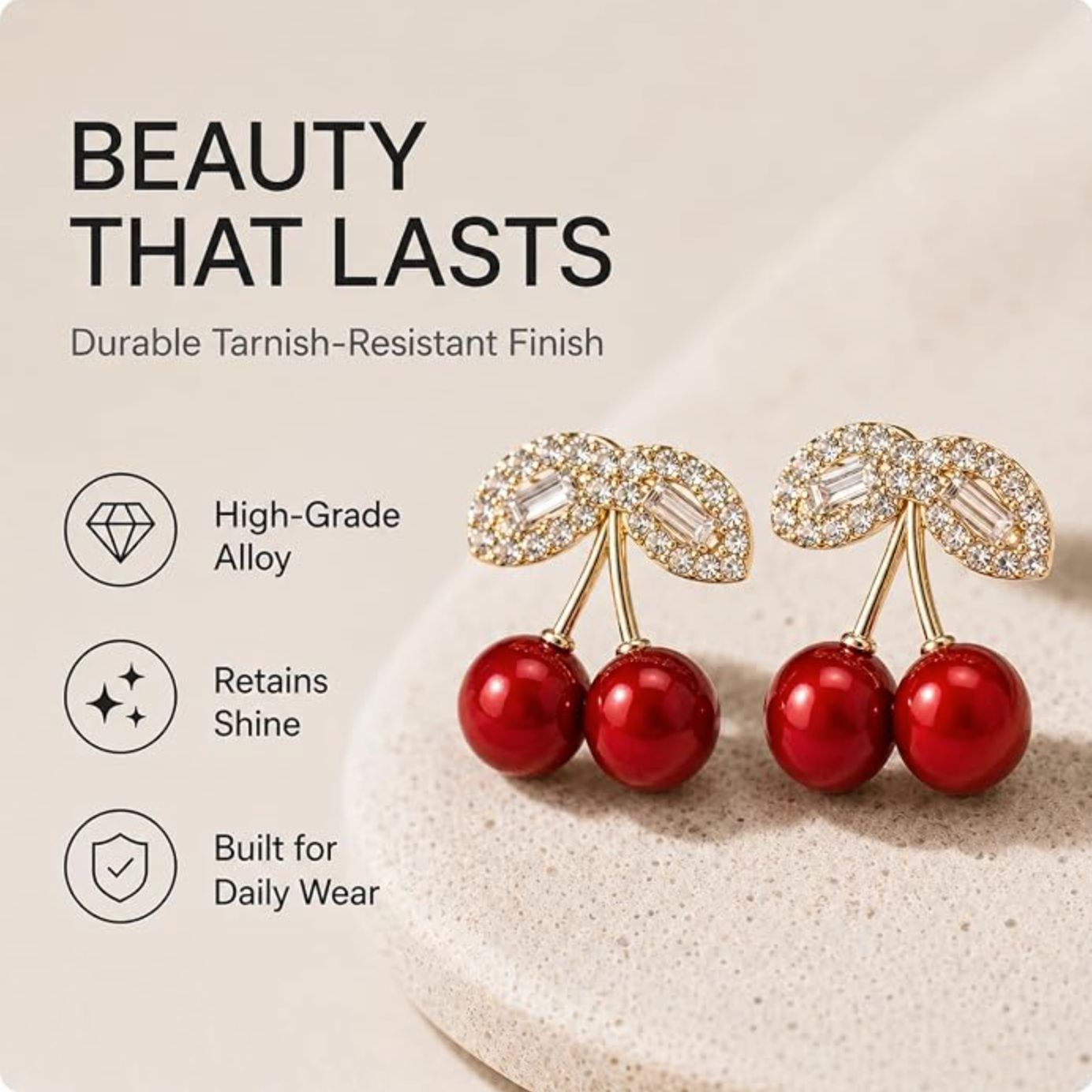 Korean Cherry Drop Earrings