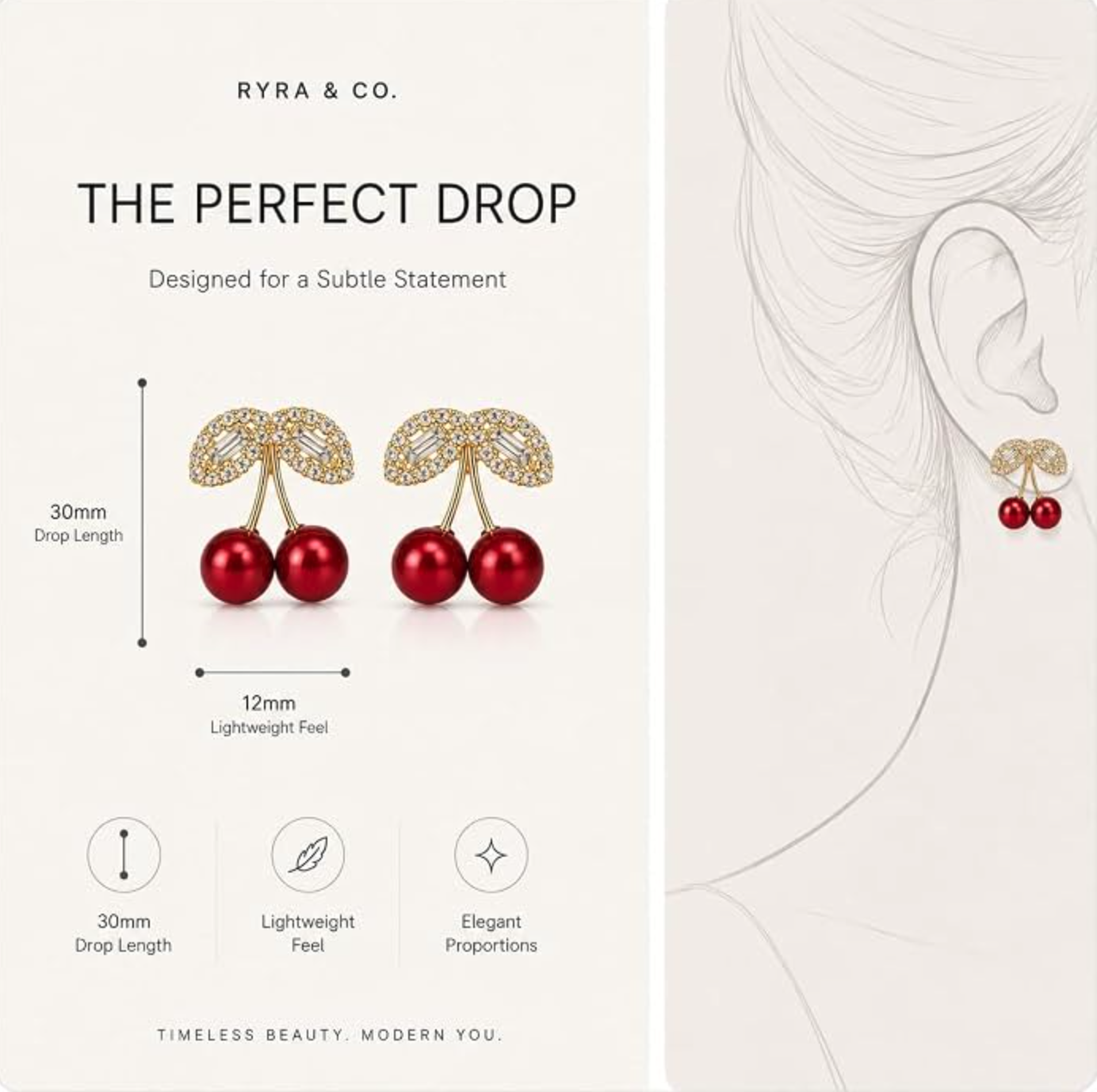 Korean Cherry Drop Earrings