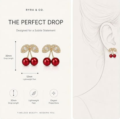 Korean Cherry Drop Earrings