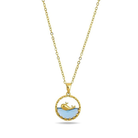 Luxury Blue Crystal Whale Pendant Necklace
