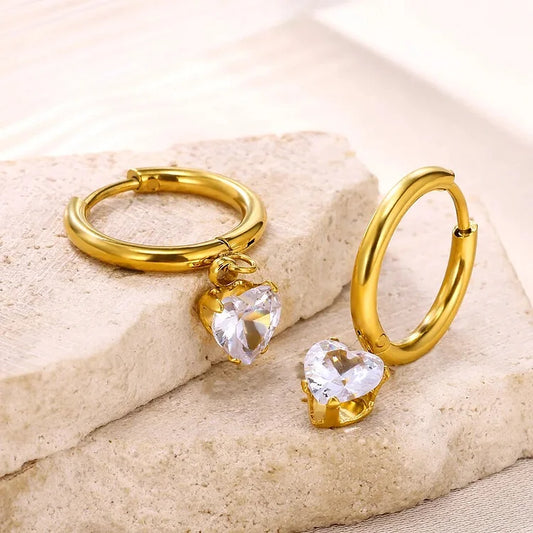 Zirconia Heart Earrings image 0