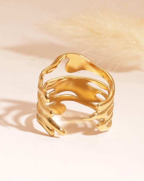 Melted Lines Statement Ring image 2