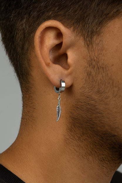 Snake Feather Drop Earrings