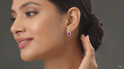The Royal Ruby — Sterling Silver Earrings